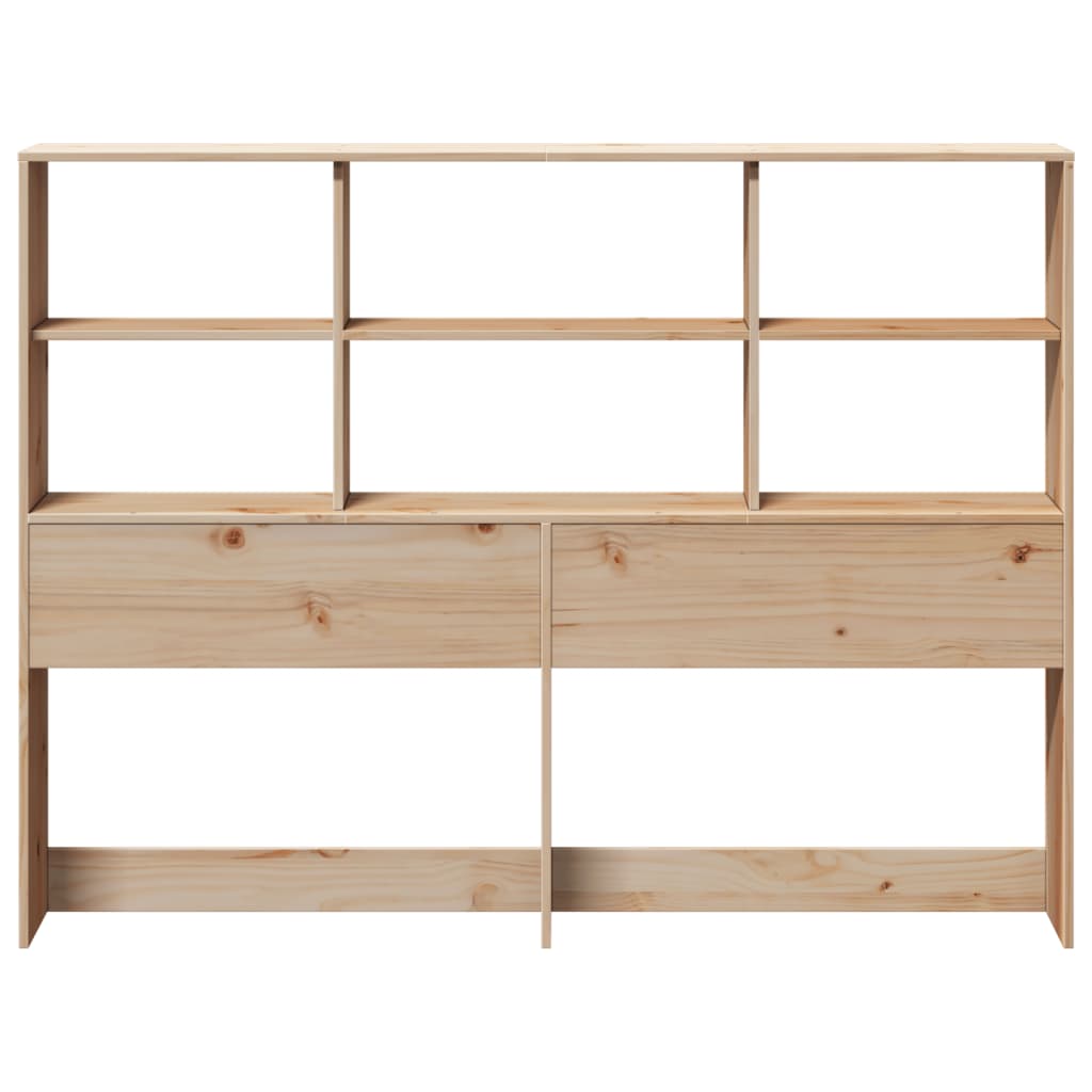 Headboard with Storage 160 cm Solid Wood Pine
